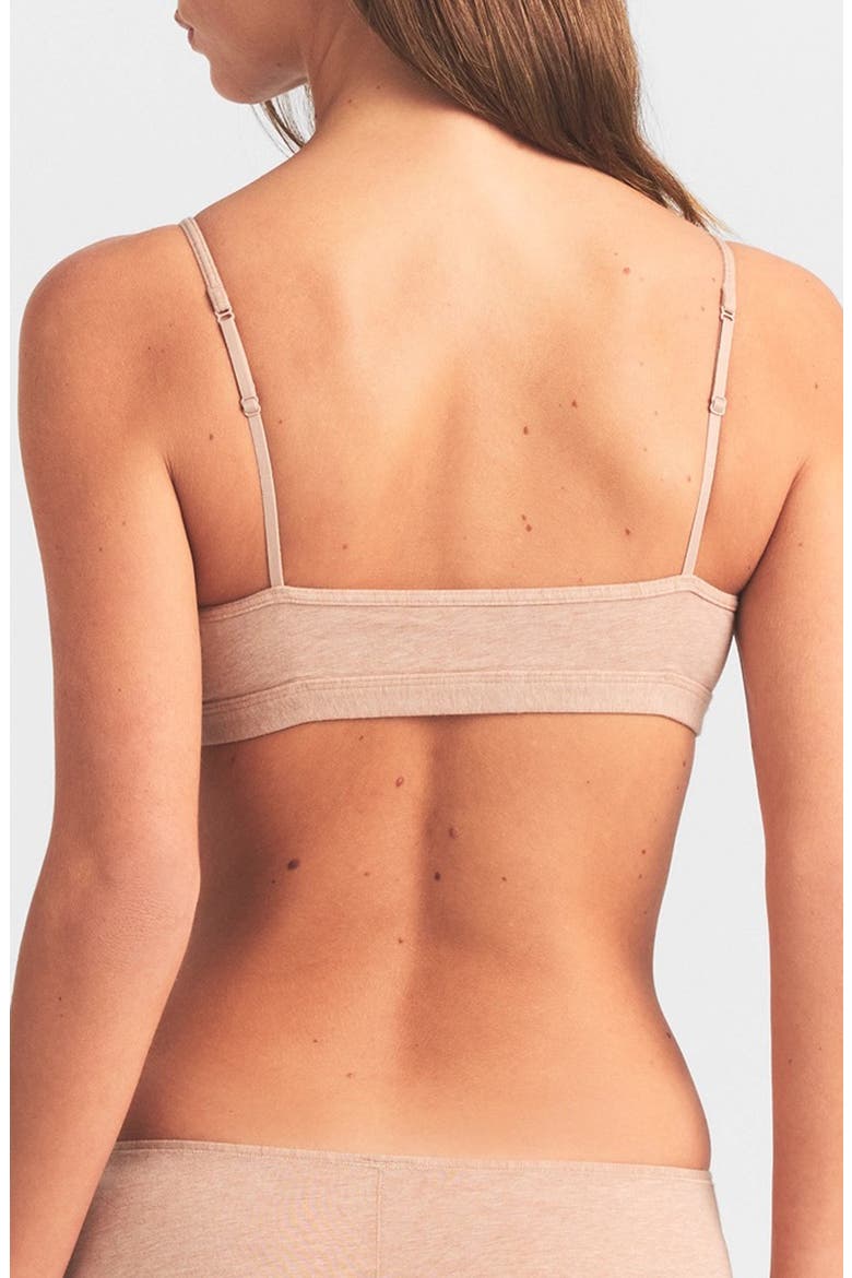 Everyday Cotton Scoop Bralette, Alternate, color, CLAY HEATHER