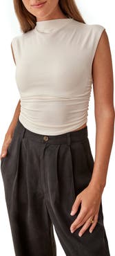 Reformation Lindy Ruched Crop Top