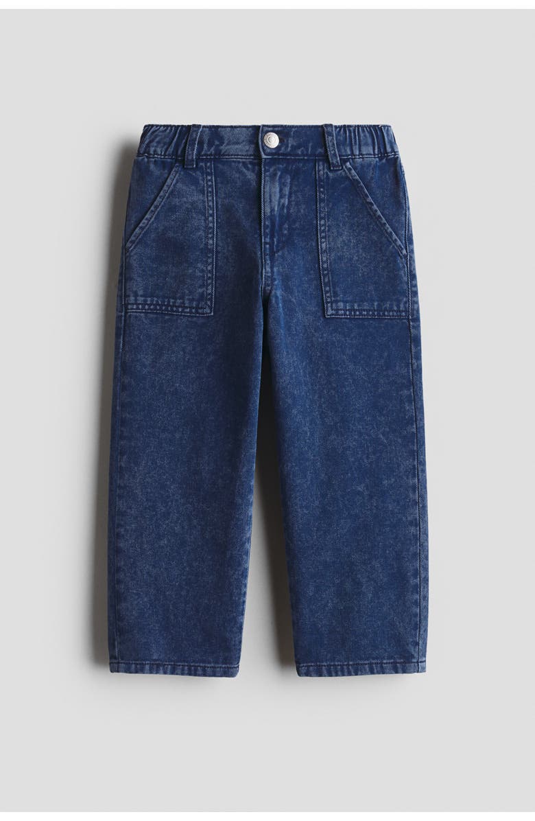H&M Cotton Denim Trousers, Main, color, Dark Denim Blue