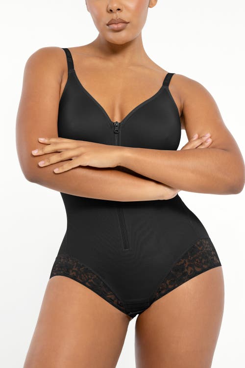 Shapellx Postpartum Side Zipper Support Shorts In Onyx Black