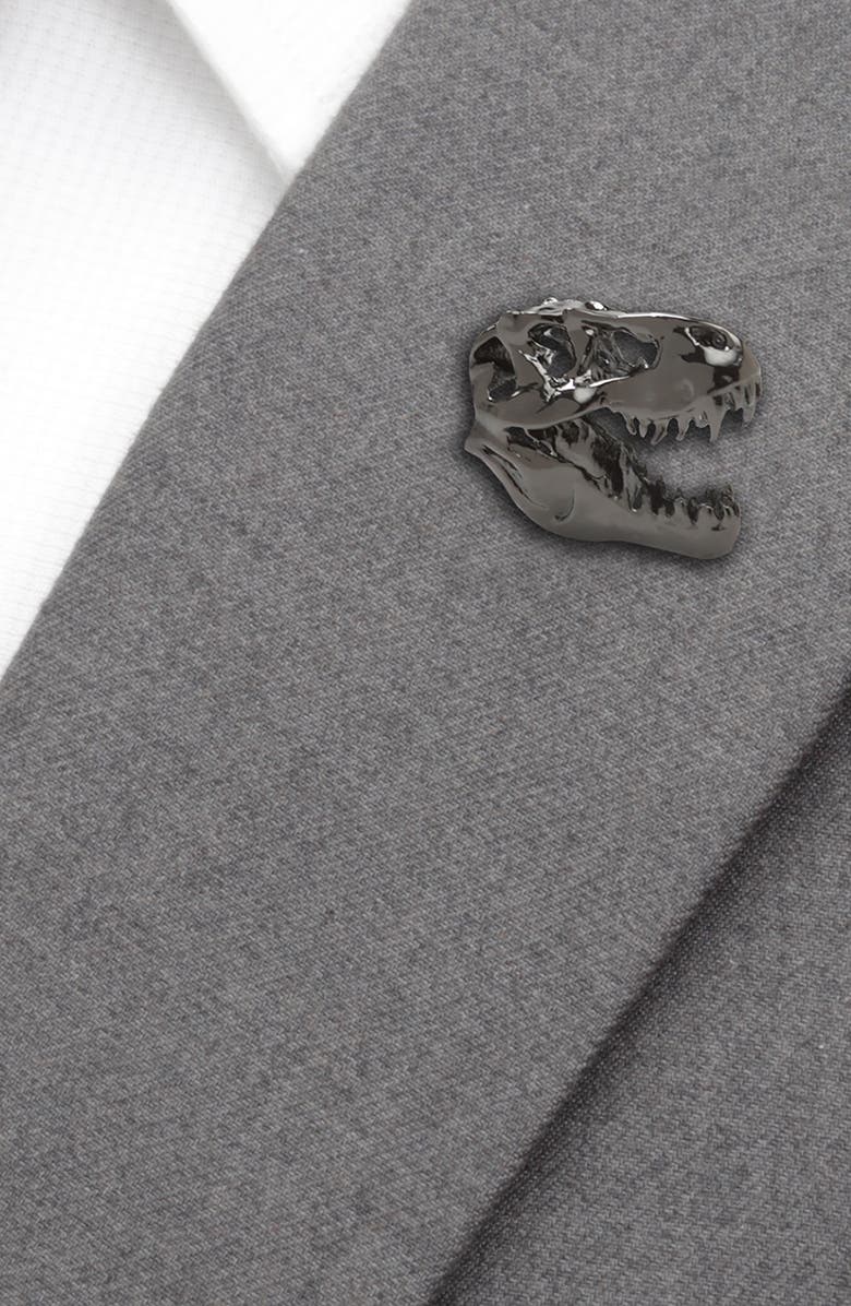 Cufflinks, Inc. T-Rex 3D Lapel Pin, Alternate, color, Navy