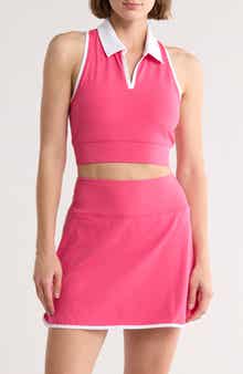 90 DEGREE BY REFLEX Lux Cute League Polo Crop Tank