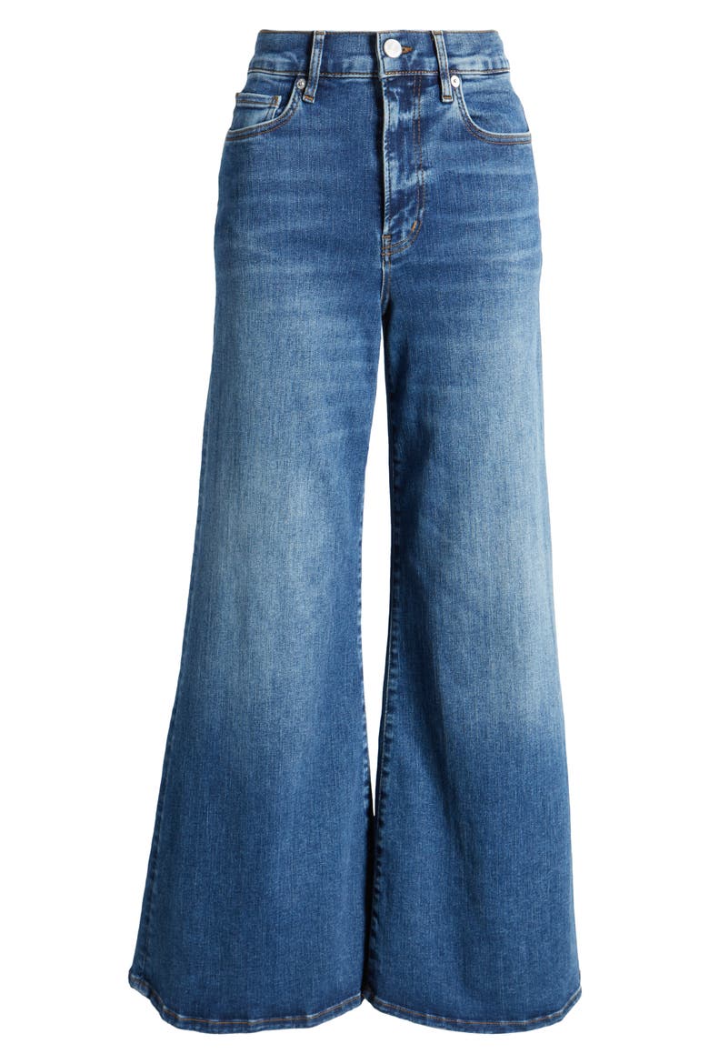Le Palazzo Crop Wide Leg Jeans, Alternate, color, MERMAID