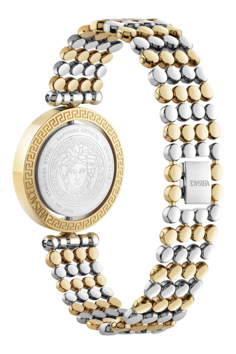 Eon Jewel Two Tone Bracelet Watch, Alternate, color, TWO TONE/ GREEN
