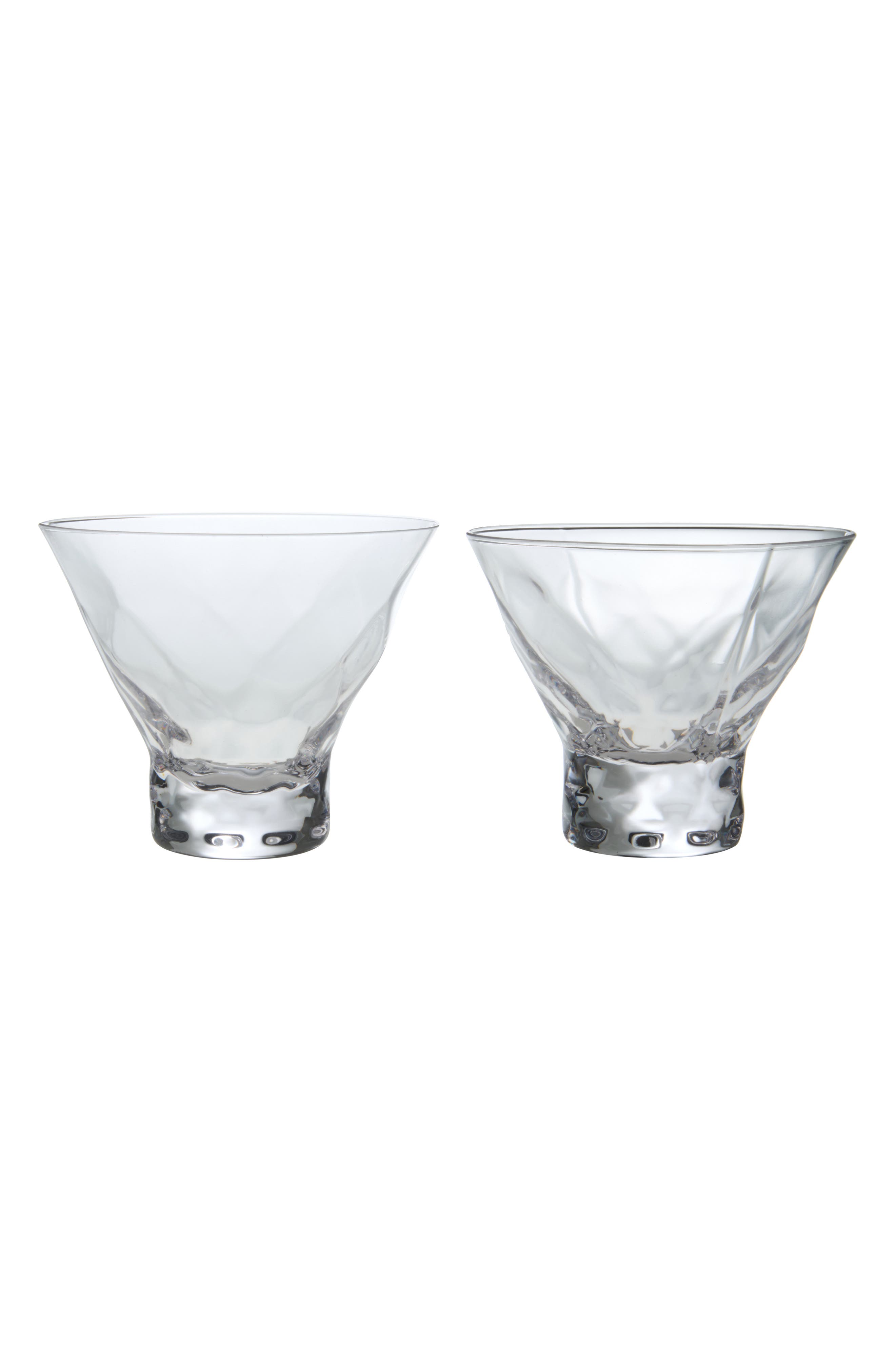 Set of 2 Gem Crystal Martini Glasses