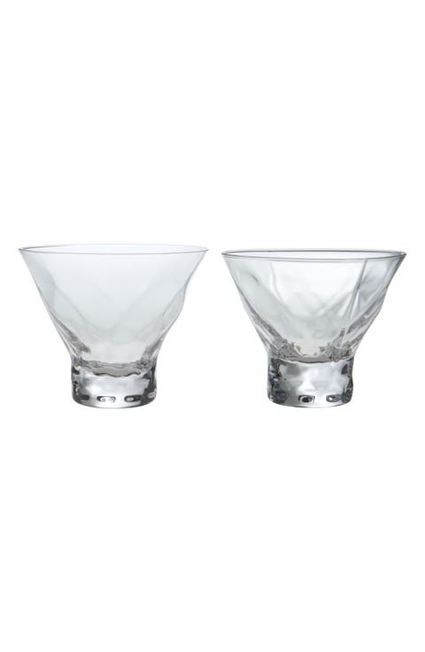 Set of 2 Gem Crystal Martini Glasses