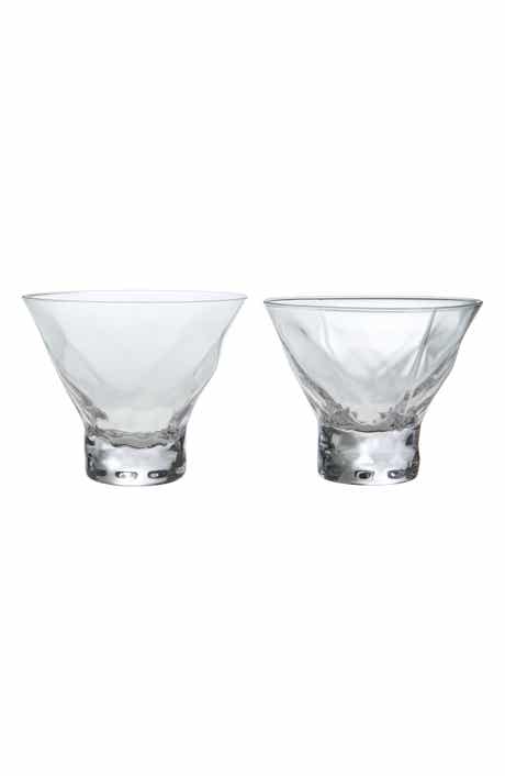 Set of 2 Gem Crystal Martini Glasses