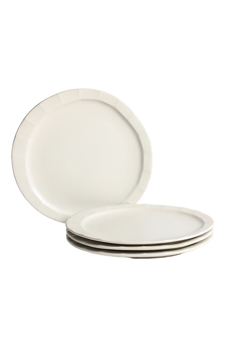 Stone Lain Oasis Stoneware 4-Piece Dinner Plate Set, Alternate, color, White