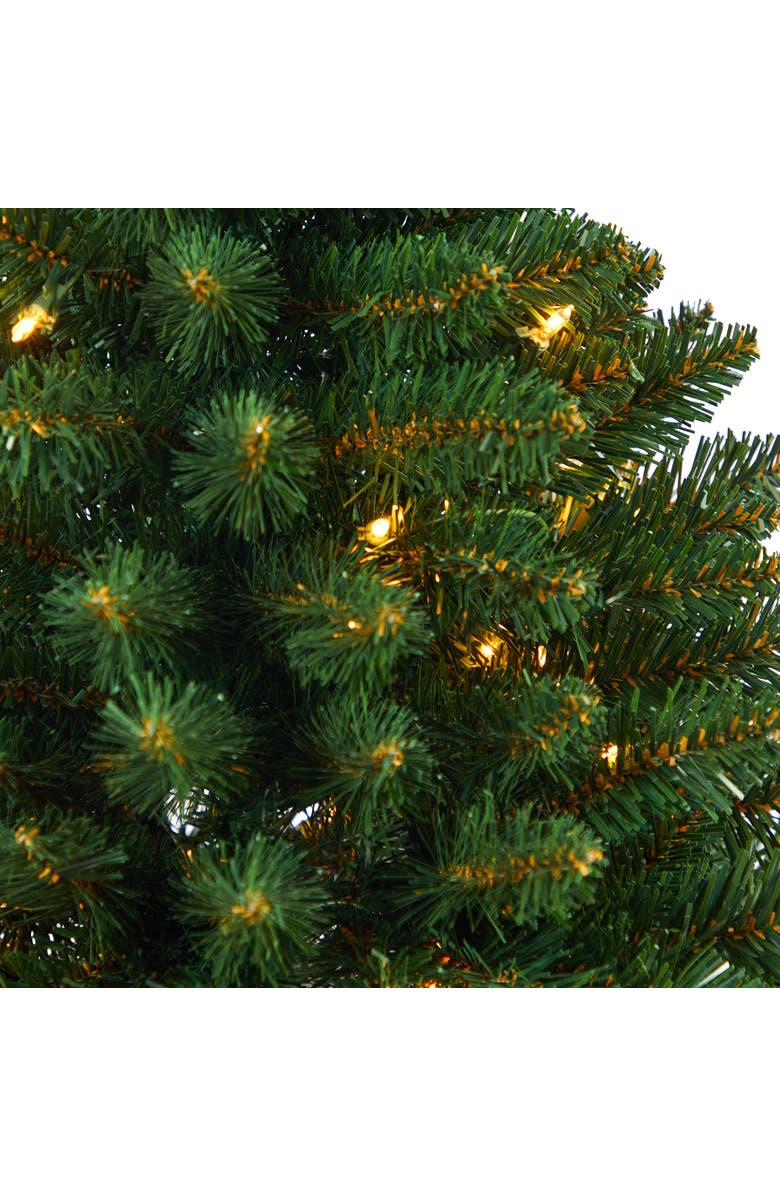 NEARLY NATURAL 3-ft Northern Rocky Spruce Artificial Christmas Tree with 50 Clear Lights and 154 Bendable Branches, Alternate, color, Green