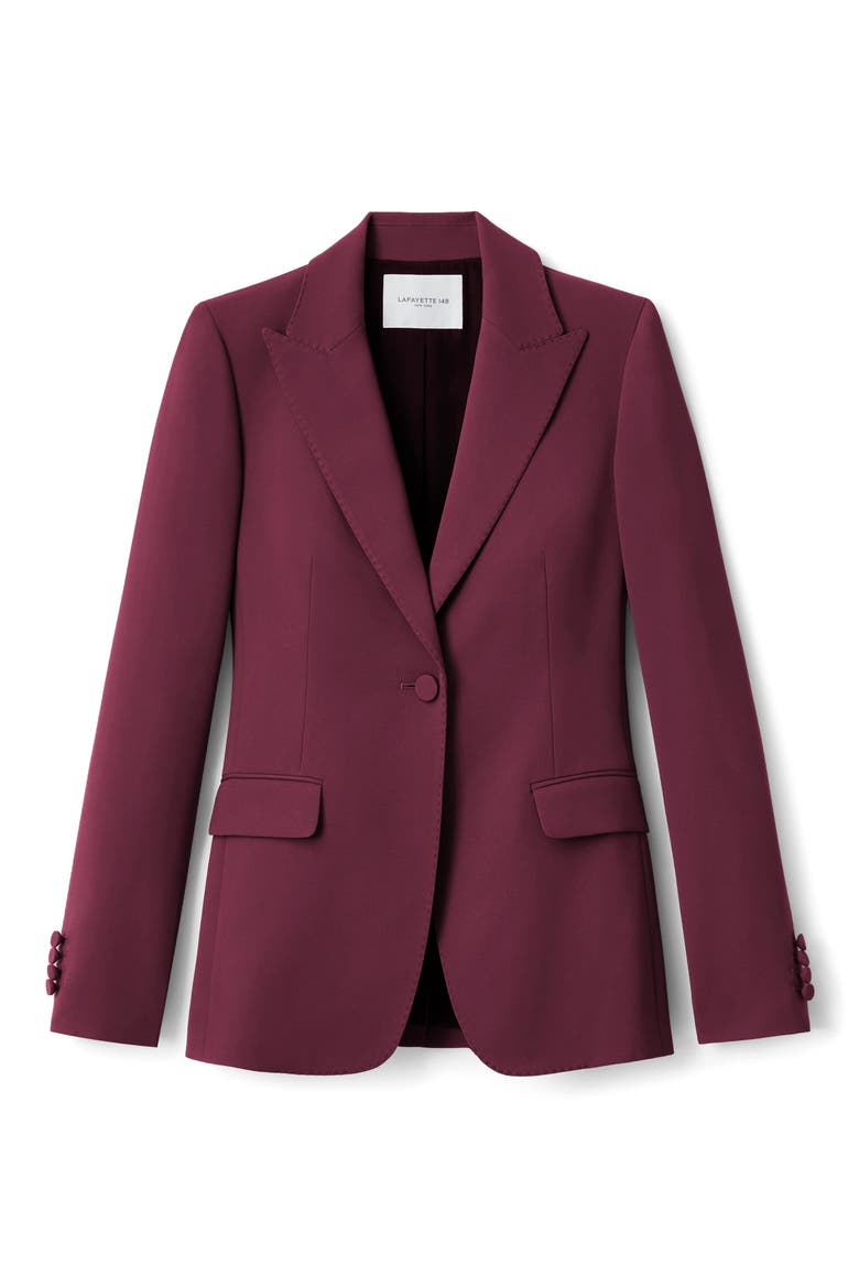 Finesse Crepe Blazer, Alternate, color, AUBERGINE