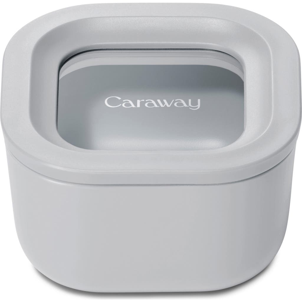 Caraway Mini Square Glass Food Storage Container In Gray