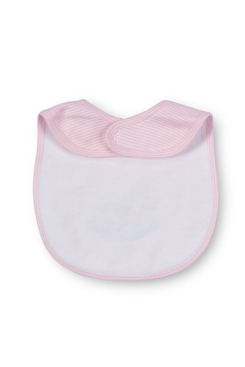 Stripe Knit Bib With Rocking Horse, Alternate, color, Pink, White