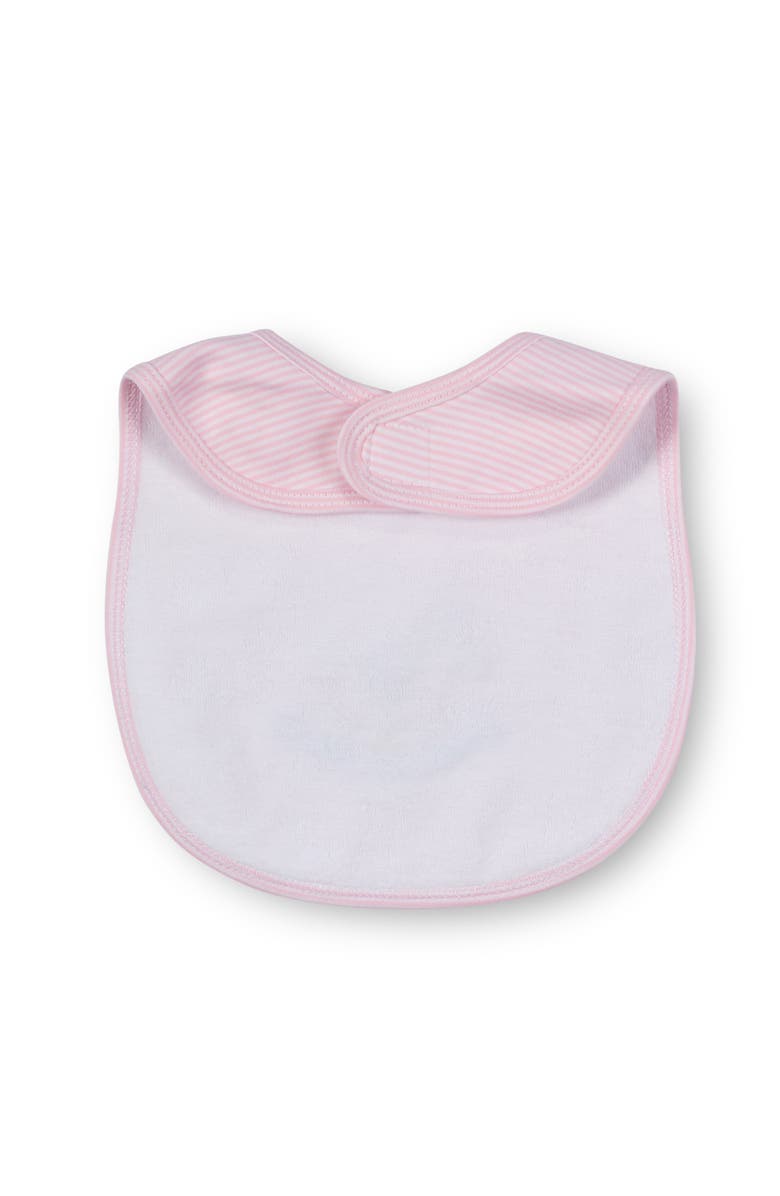 Florence Eiseman Stripe Knit Bib With Rocking Horse, Alternate, color, Pink, White