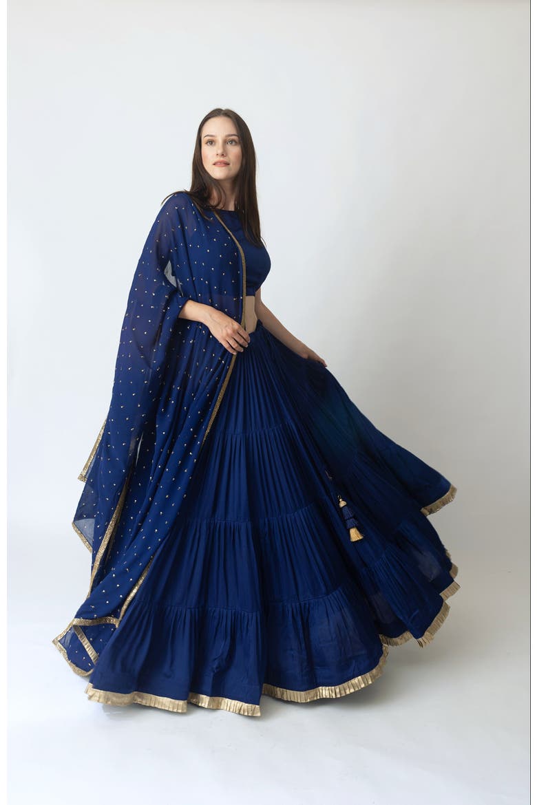 Tori Royal Blue Lehenga Choli with Dupatta, Alternate, color, Royal Blue