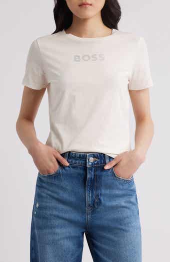 BOSS Rhinestone Embellished Cotton Graphic T-Shirt