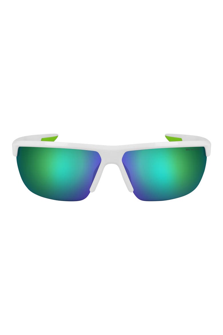 71mm Nike Tempest Performance Sunglasses, Main, color, MATTE WHITE/GREY/GREEN