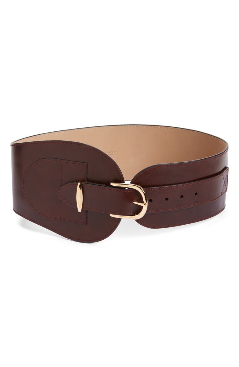 Zimmermann Helix Handcrafted Leather Belt, Main, color, Chestnut