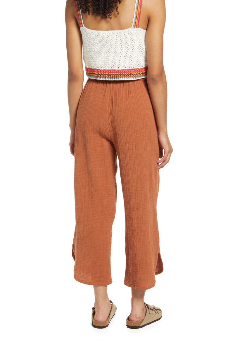 Corinne Wide Leg Cotton Gauze Pants, Alternate, color, SIERRA