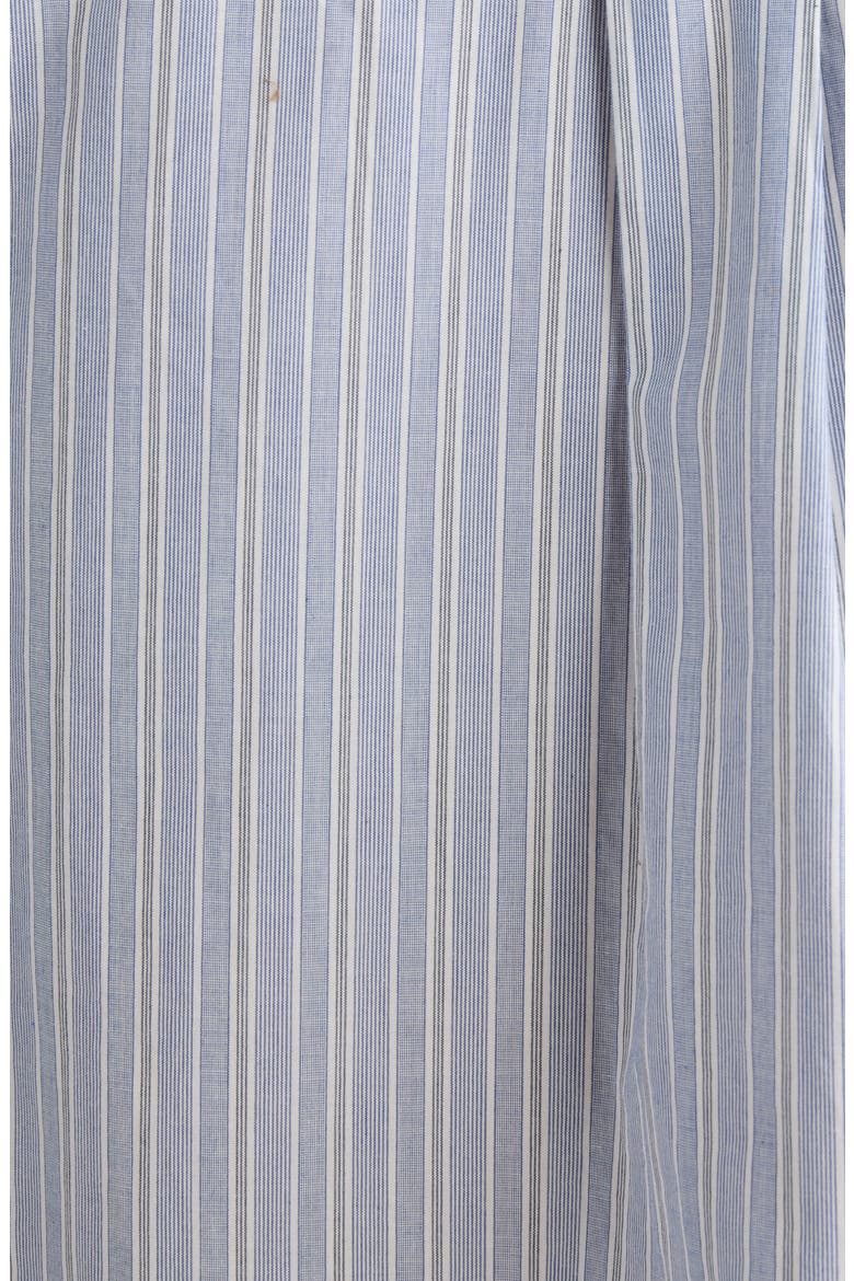 Soubla Striped Cropped Cotton Shirt, Alternate, color, BLUE/ WHITE