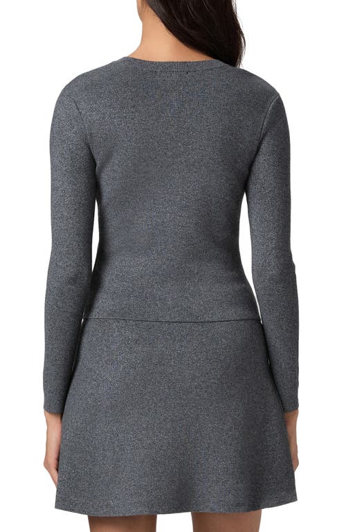 Paige Womens Anzu Round-neck Knitted Cardigan Dark Grey Multi Sparkle In Gray