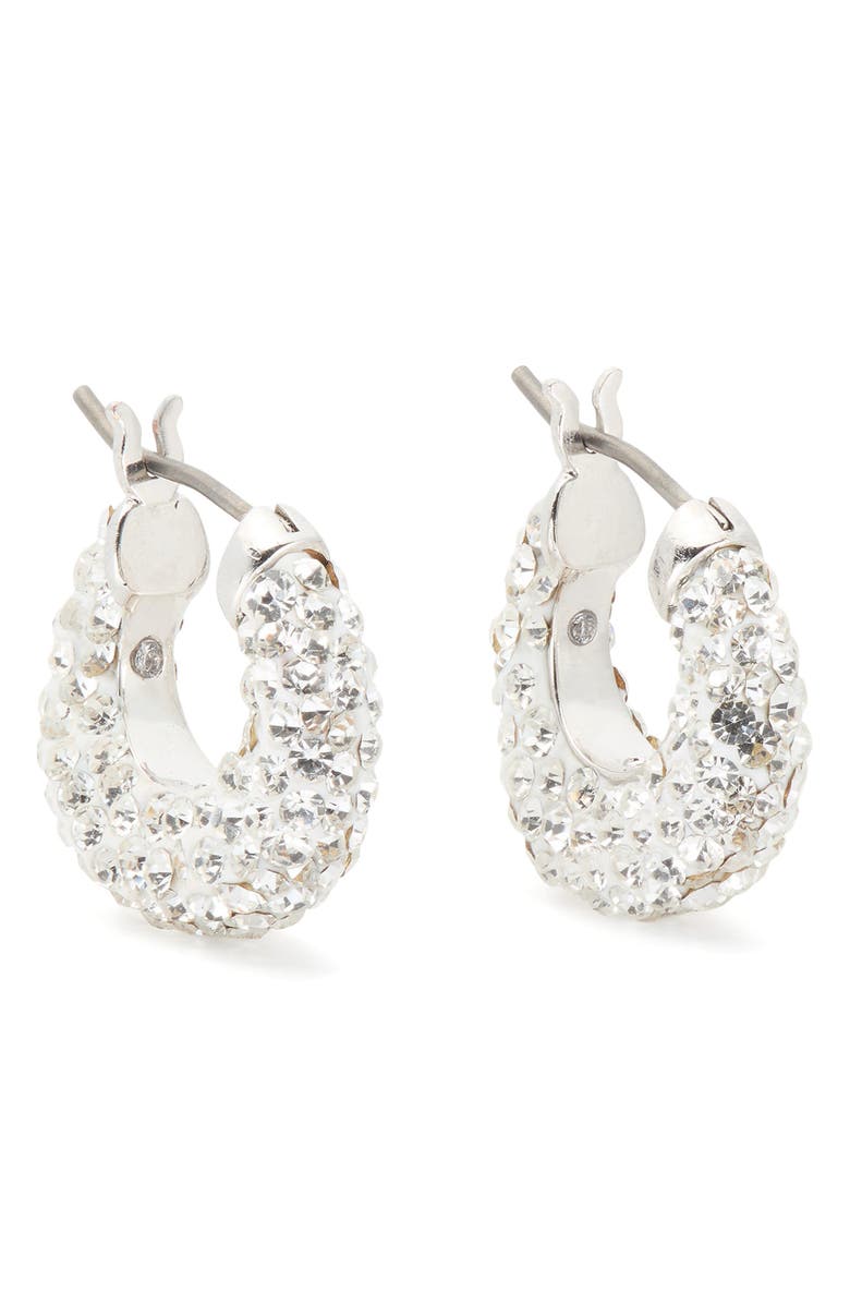 Kate Spade New York crystal huggie hoop earrings, Main, color, 