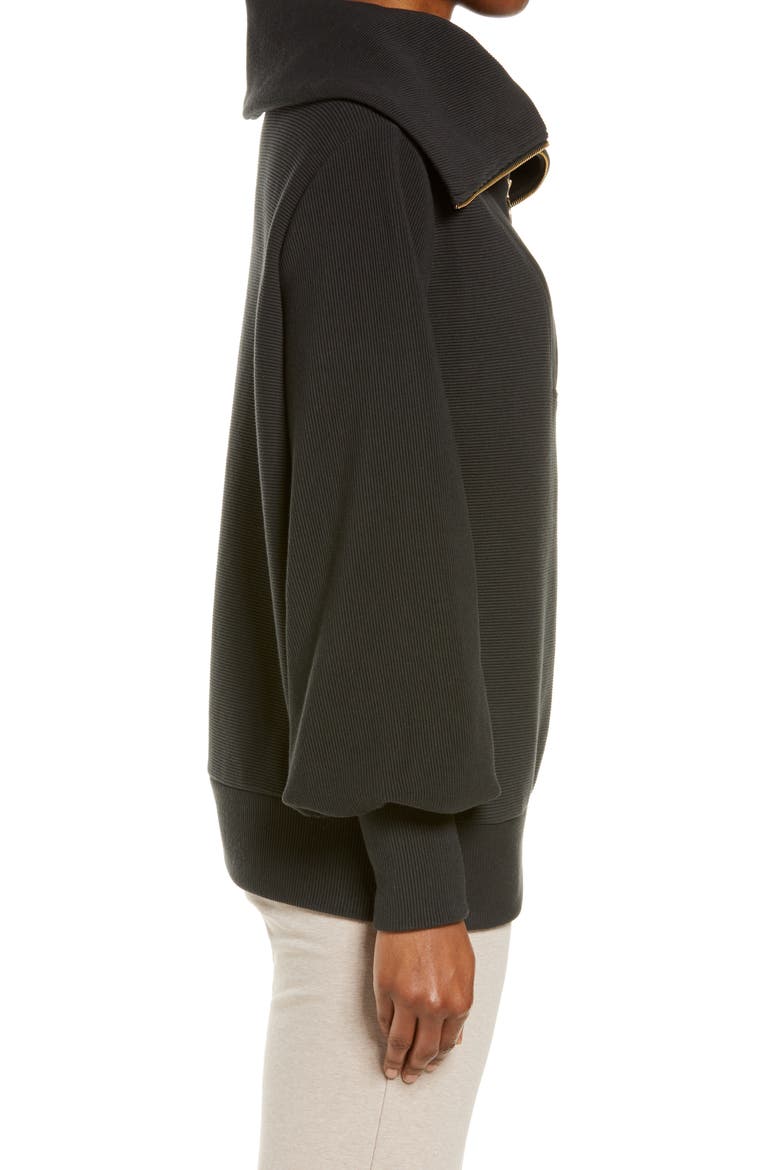 Vine Ottoman Half Zip Pullover, Alternate, color, BLACK