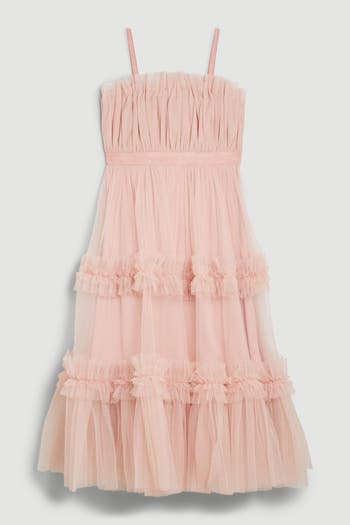 Karen Millen Tulle Bandeau Tiered Midi Dress | Nordstrom