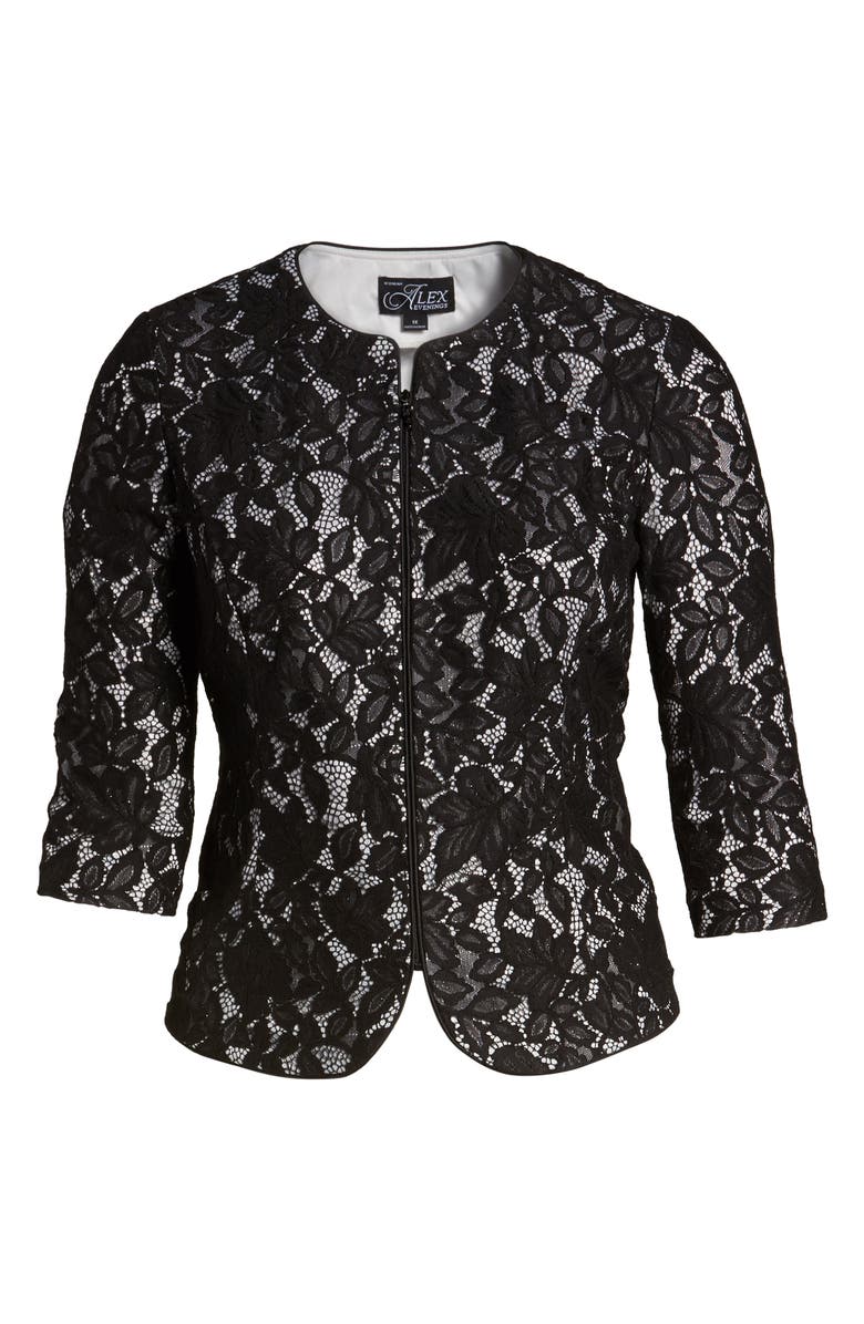 Alex Evenings Lace Jacket, Alternate, color, 