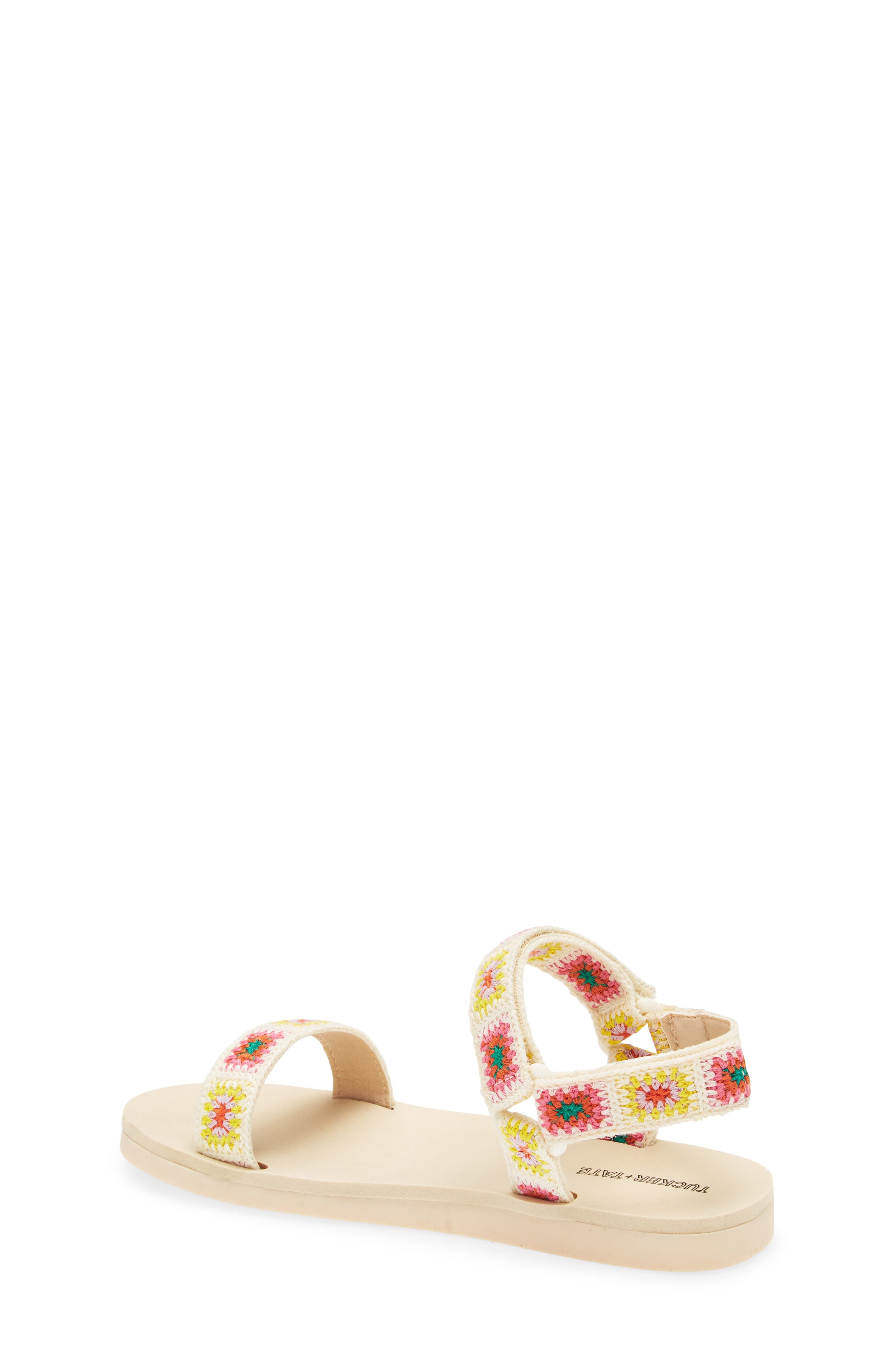 Tucker + Tate Bea Crochet Sandal, Alternate, color, White Multi