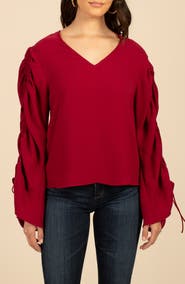 Trina Turk Veda Ruched Tie Sleeve Top
