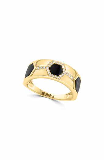 EFFY 14K Yellow Gold Onyx & Diamond Ring