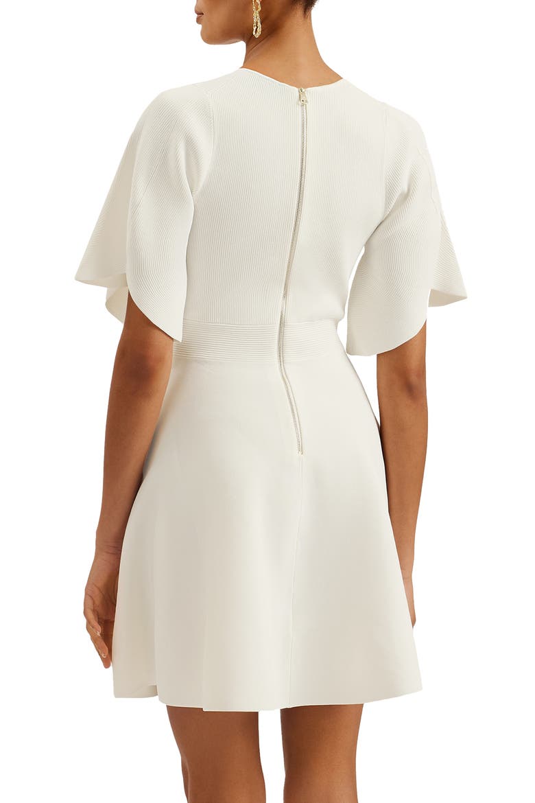 Olivia Rib Fit & Flare Dress, Alternate, color, IVORY