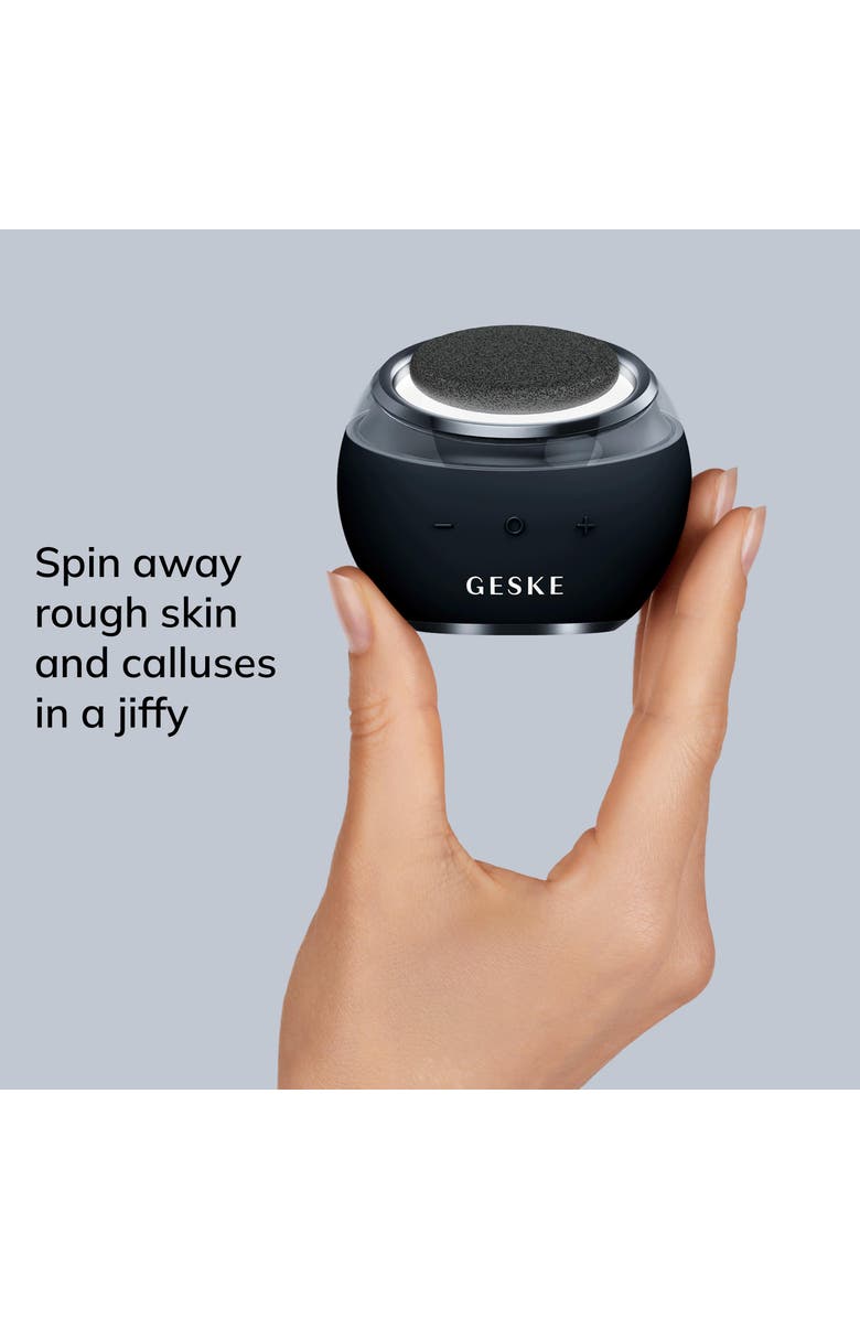 GESKE SmartAppGuided Electric Pumice Foot Smoothing Spinner | 8 in 1, Alternate, color, Black