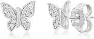 SUZY LEVIAN Sterling Silver Pavé CZ Butterfly Stud Earrings