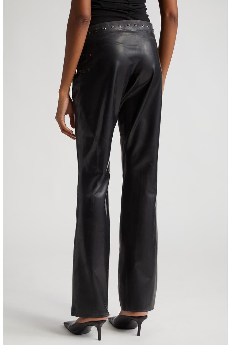 Toni Attached Belt Latex Pants, Alternate, color, BLACK