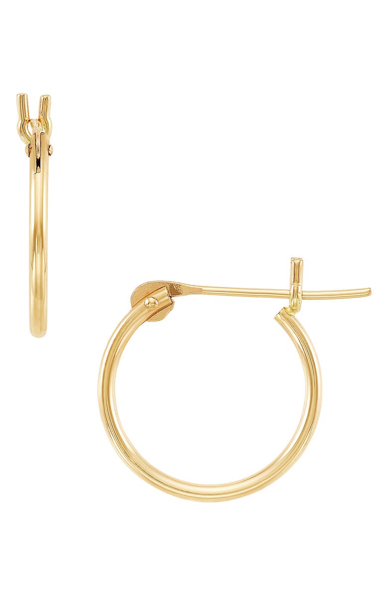 Frankie & Zoe Slim Hoop Earrings, Main, color, Yellow Gold