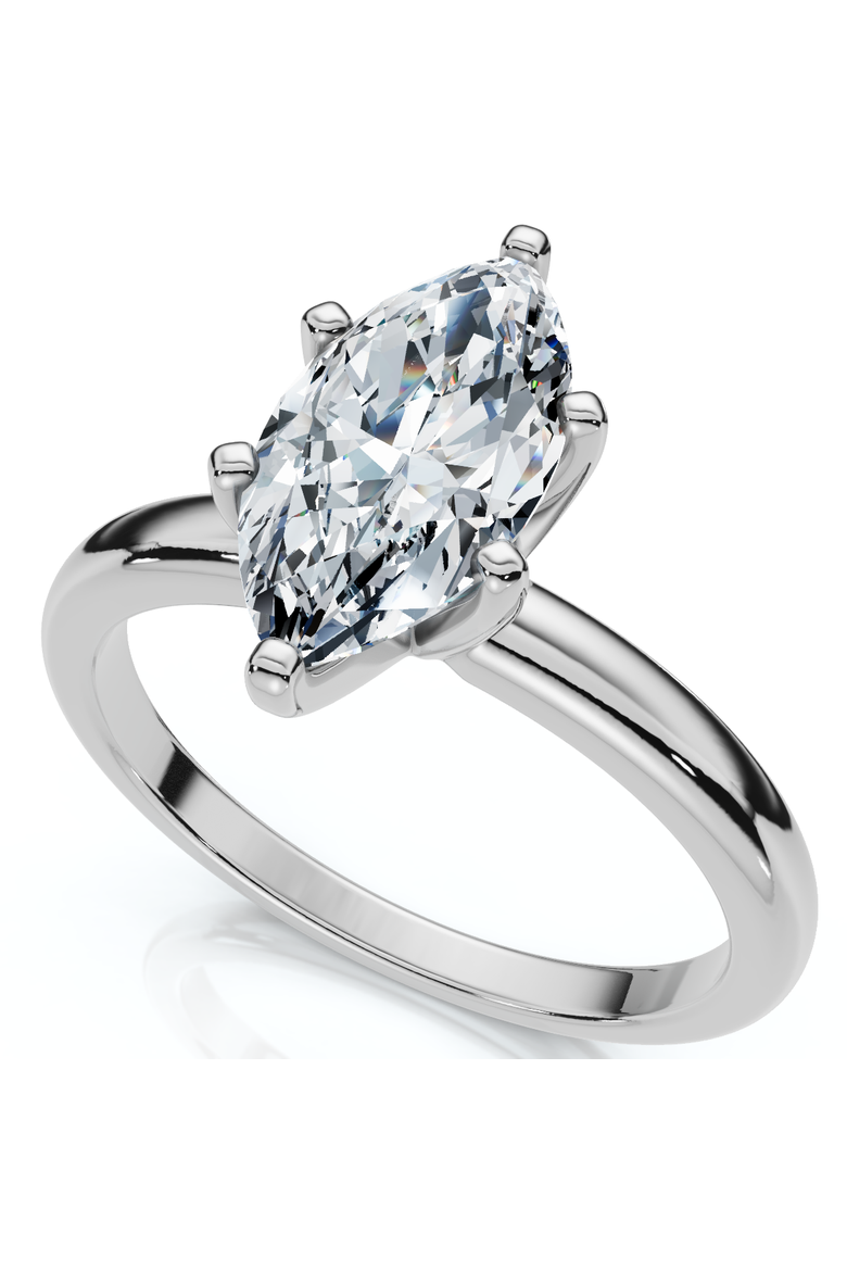 Certified 1Ct Marquise Diamond Engagement Ring 14k Gold Lab Grown, Alternate, color, 14k White Gold