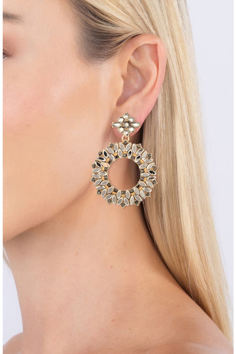 Stephanie Noir CZ Loop Droop Earrings, Alternate, color, SILVER