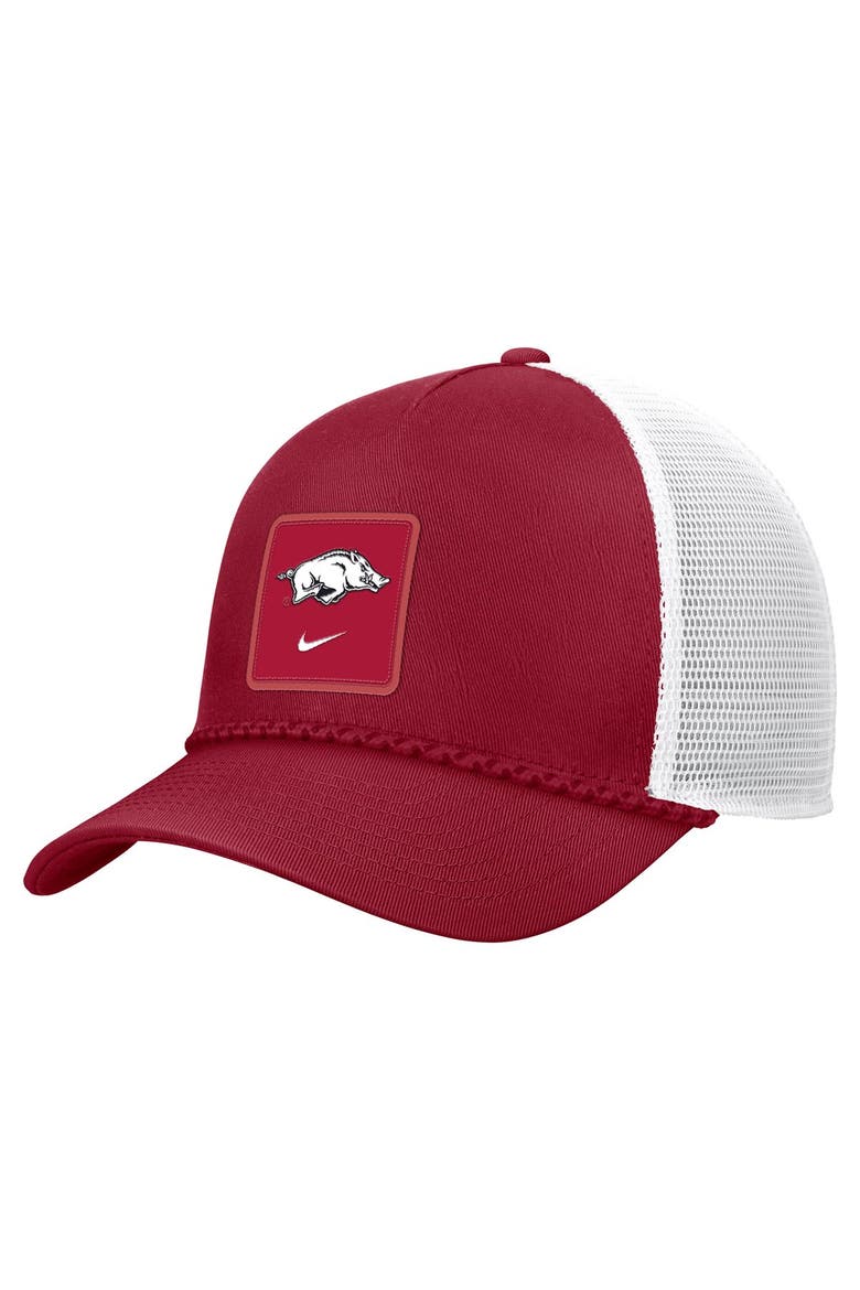 Men's Nike Cardinal Arkansas Razorbacks 2026 On-Field Rope Adjustable Trucker Hat, Main, color, Cardinal