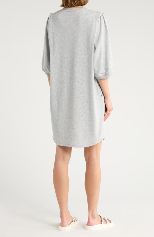 Melrose And Market Elbow Sleeve Sweatshirt Dress In Gray