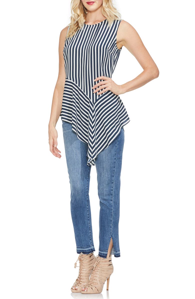 Vince Camuto Asymmetrical Drape Hem Top, Alternate, color, 