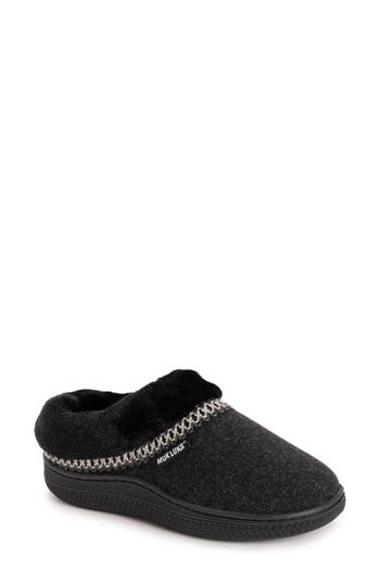 Muk Luks Neira Faux Shearling Slipper In Black