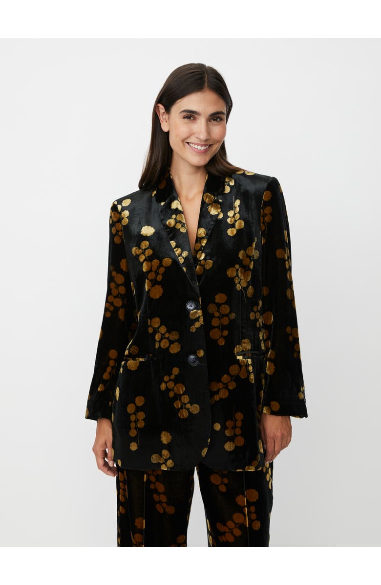 Masai Copenhagen MaJaxi Velour Floral Print Blazer, Main, color, Rubber