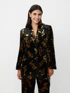 Masai Copenhagen MaJaxi Velour Floral Print Blazer