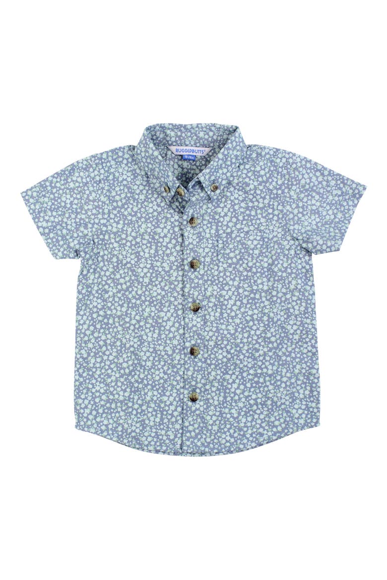 Kids' Floral Short Sleeve Cotton Button-Up Shirt, Main, color, SUMMERTIME FIELDS