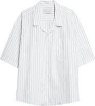 AMI PARIS Ami de Coeur Stripe Boxy Camp Shirt
