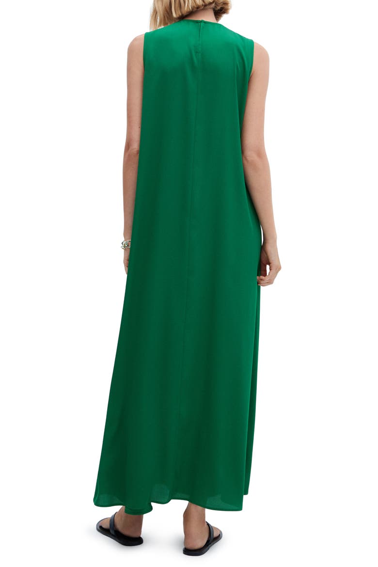 Pleat Sleeveless Maxi Dress, Alternate, color, GREEN