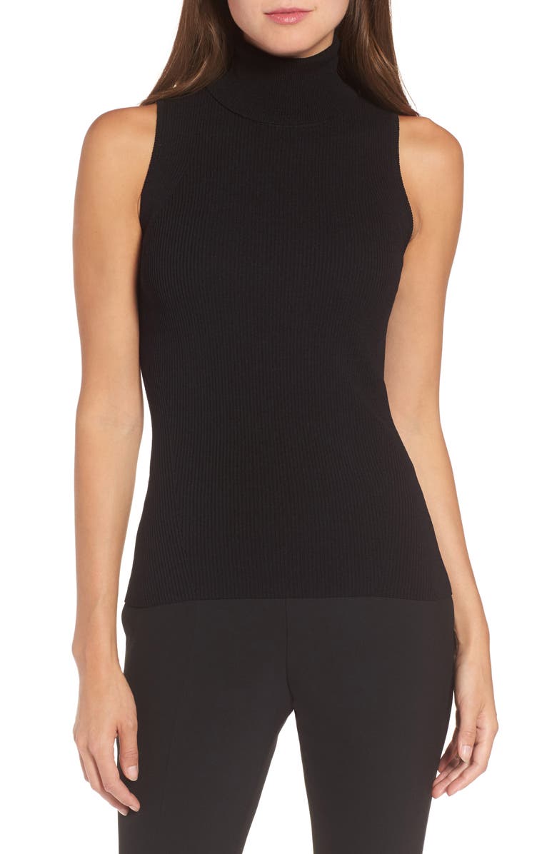 Anne Klein Sleeveless Turtleneck Top, Main, color, 