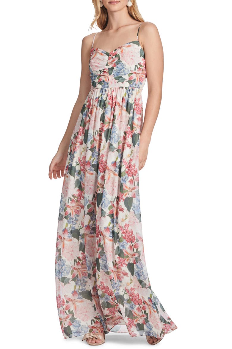 Sienna Floral Chiffon Gown, Main, color, ANTICO BOTANICO