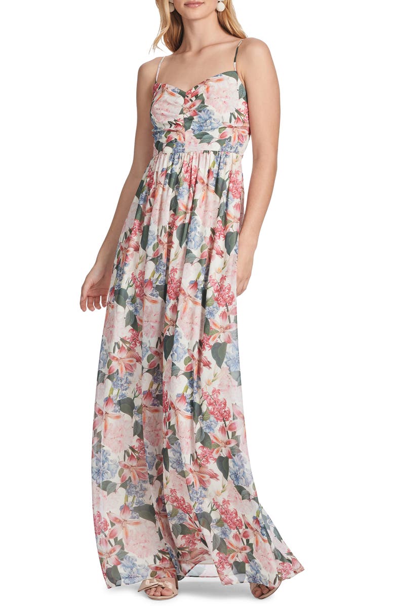 Sachin & Babi Sienna Floral Chiffon Gown, Main, color, 
